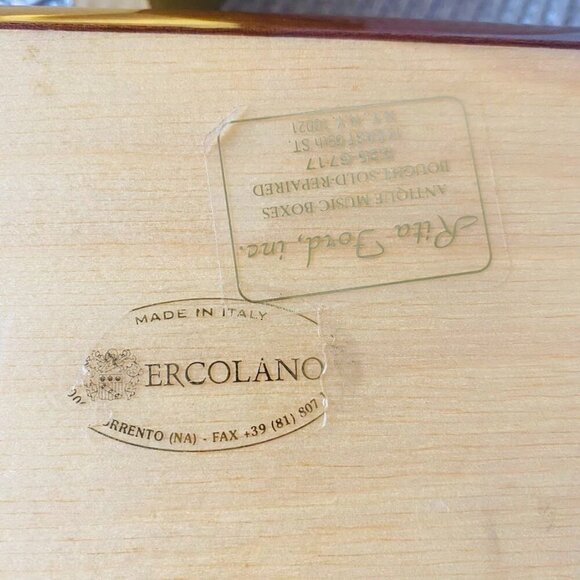 Vintage Ercolano Kitten Cat Music Box Jewelry Box - Plays Music! - Picture 4 of 4